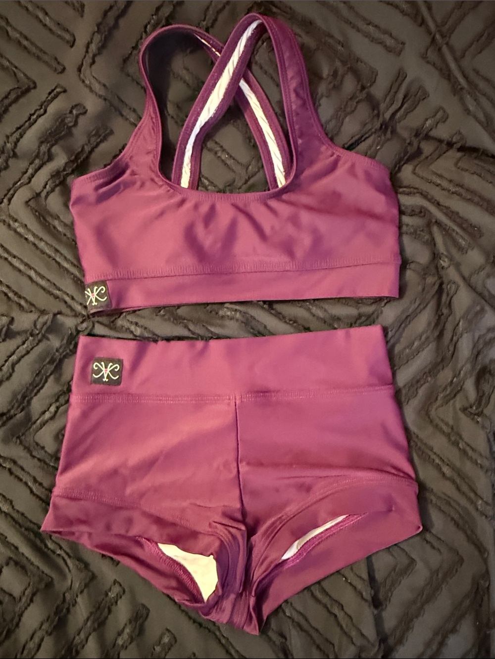 Kids Purple Dance Matching Set — Crop Top & Briefs
